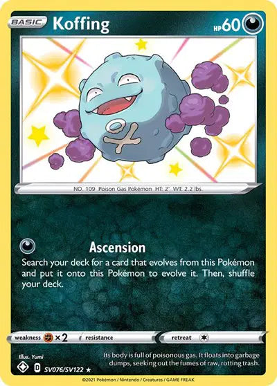 Koffing Shining Fates: Shiny Vault  Shiny Holo Rare  SV076/SV122