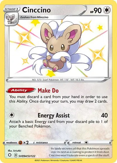 Cinccino Shining Fates: Shiny Vault  Shiny Holo Rare  SV094/SV122