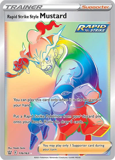 Rapid Strike Style Mustard (Secret) Pokemon • Secret Rare • 176/163 (B)