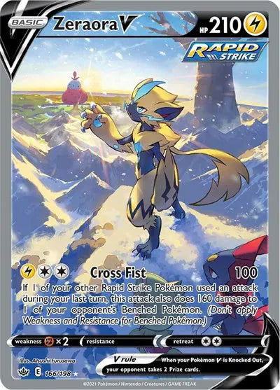Zeraora V (Alternate Full Art) Pokemon • Ultra Rare • 166/198 (B)