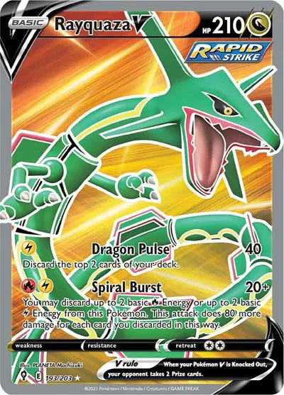 Rayquaza V (Full Art) Evolving Skies Ultra Rare • 193/203 Holofoil