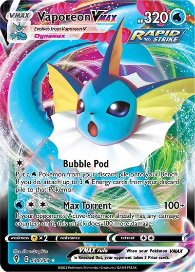 Vaporeon VMAX Evolving Skies  Ultra Rare  030/203