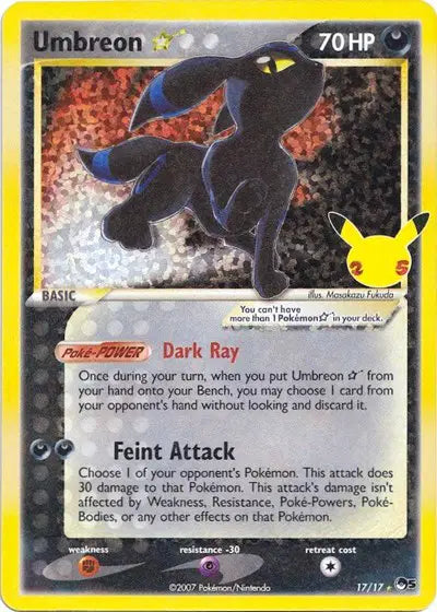 Umbreon Gold Star Pokemon CGC 9.5 • Classic Collection • 17/17 (B)