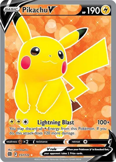 Pikachu V (Full Art) Pokemon • Ultra Rare • 157/172