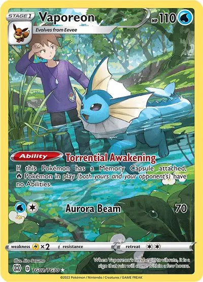 Vaporeon Pokemon - Ultra Rare - TG02/TG30