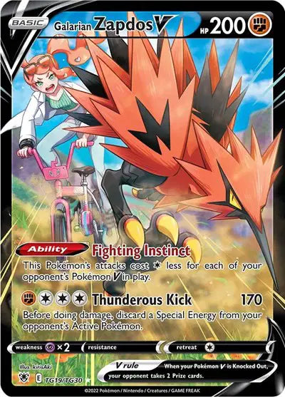 Galarian Zapdos V Astral Radiance Trainer Gallery  Ultra Rare  TG19/TG30