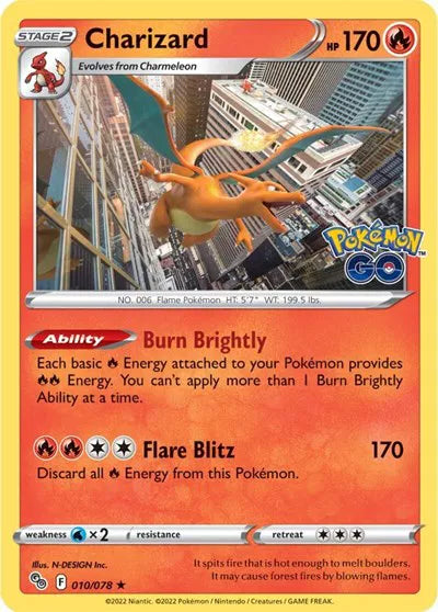 Charizard Pokemon - Reverse Holo - 010/078