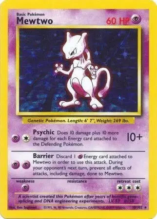 Mewtwo - Holo Rare - 10/102 (MP)