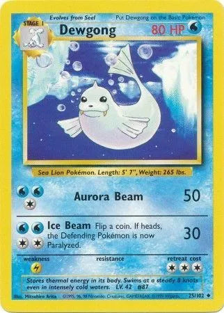 Dewgong - Uncommon - 25/102 Unlimited LP