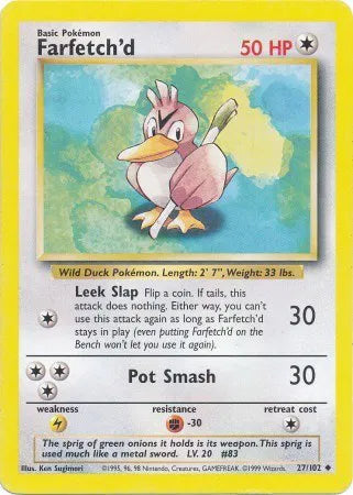 Farfetch'd - Uncommon - 27/102 Unlimited MP