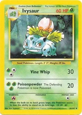Ivysaur - Uncommon - 30/102 Unlimited MP