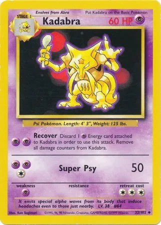 Kadabra - Uncommon - 32/102 Unlimited HP
