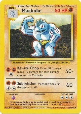 Machoke - Uncommon - 34/102 Unlimited LP