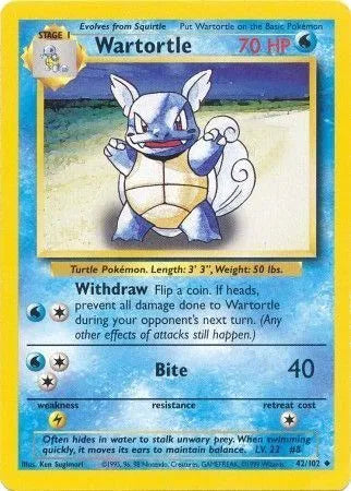 Wartortle - Uncommon - 42/102 Unlimited HP