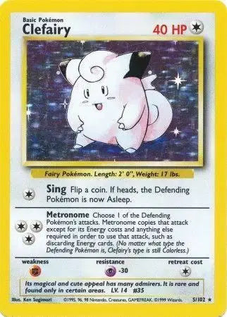 Clefairy - Holo Rare - 5/102 (MP)