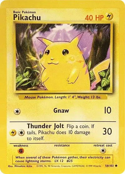 Pikachu Pokemon • Common • 58 (B)