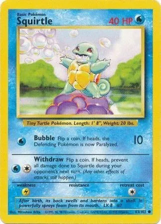 Squirtle - Common - 63/102 DMG
