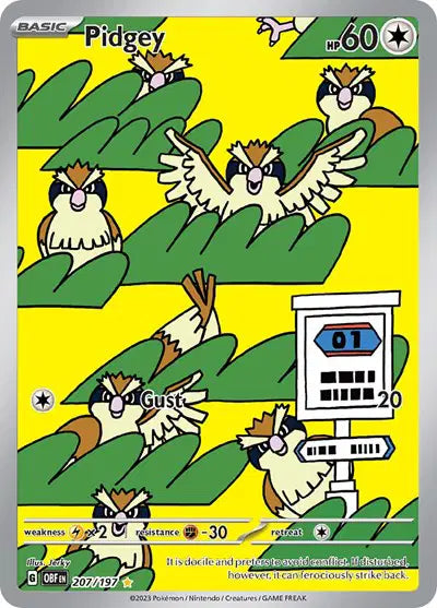 Pidgey Pokemon • Illustration Rare • 207/197 (B)