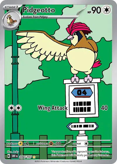 Pidgeotto Pokemon • Illustration Rare • 208/197 (B)