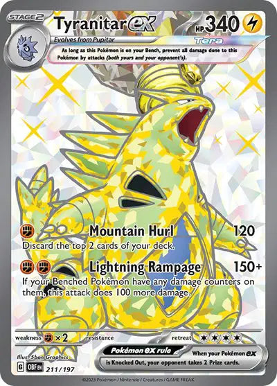 Tyranitar ex Pokemon • Ultra Rare • 211/197 (B)