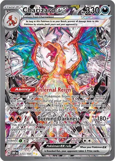 Charizard ex Pokemon • Special Illustration Rare • 223/197 Played Condition