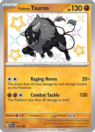 Paldean Tauros - Shiny Rare - 172/091