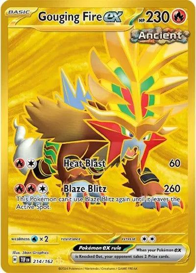 Gouging Fire ex Pokemon • Hyper Rare • 214/162 (B)