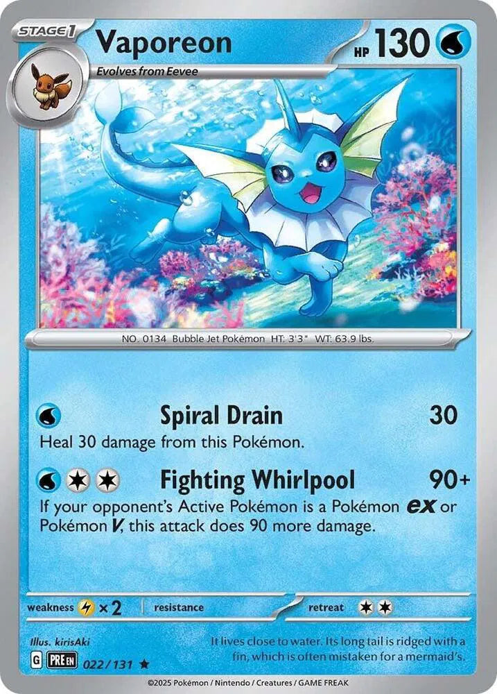 Vaporeon - Holo Rare - 022/131