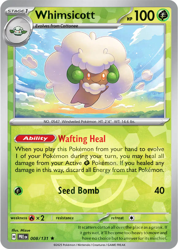 Whimsicott (Poke Ball Pattern) Prismatic Evolutions  Rare  008/131