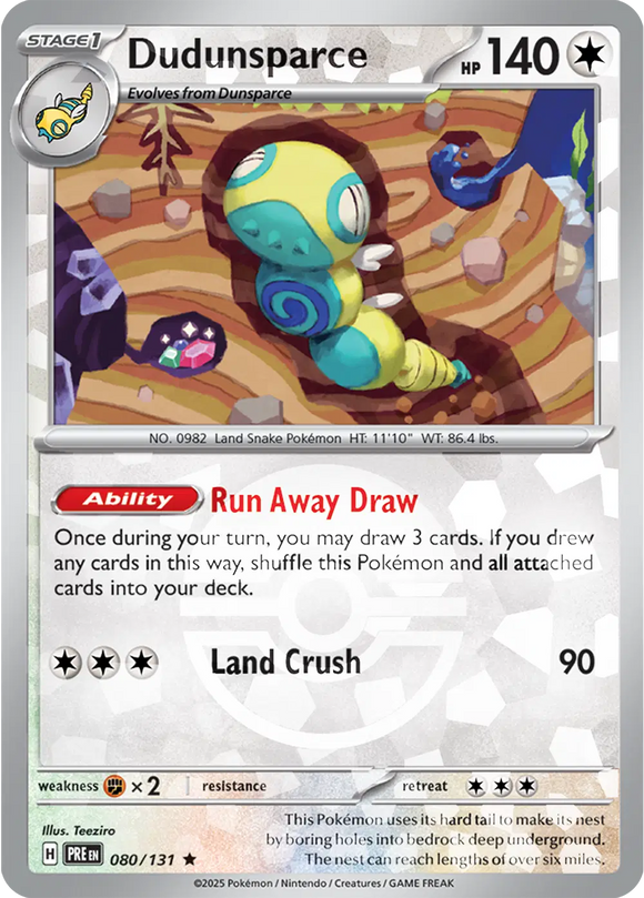 Dudunsparce (Poke Ball Pattern) Prismatic Evolutions  Rare  080/131