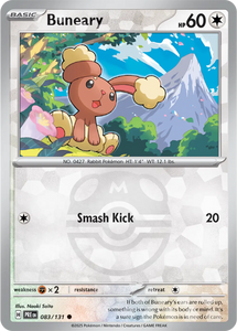 Buneary 083/131 Master ball Reverse Holo Prismatic Evolutions Pokemon