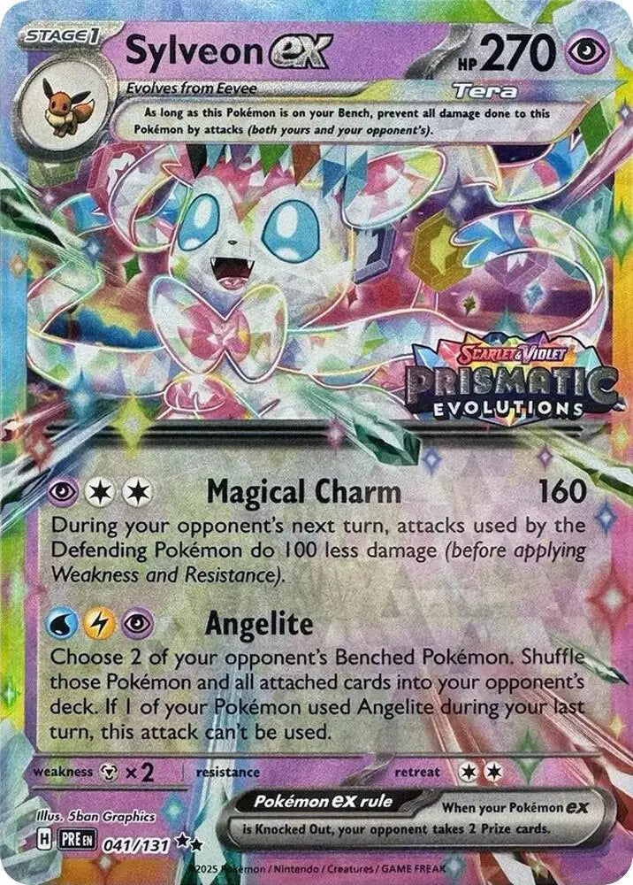 Sylveon Ex 041/131 Stamped Surprise Box Promo Prismatic Evolution - Sealed