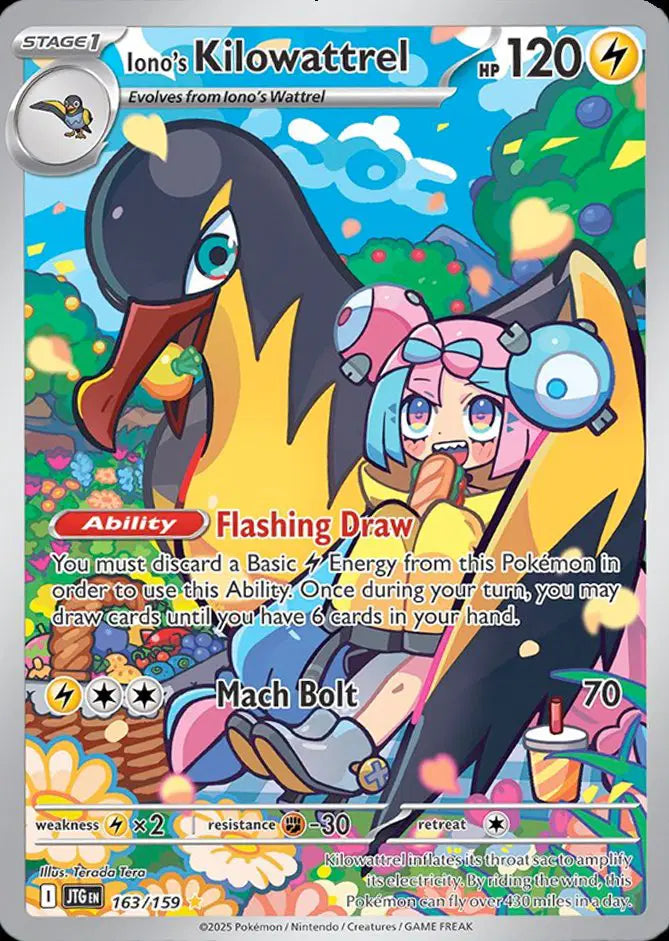 Iono's Kilowattrel Pokemon • Illustration Rare • 163/159