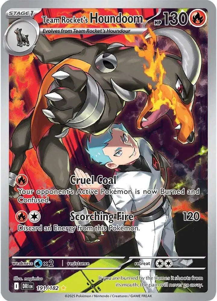 Team Rocket's Houndoom Pokemon • Illustration Rare • 191/182 (B)