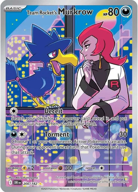 Team Rocket's Murkrow Pokemon • Illustration Rare • 200/182 (B)