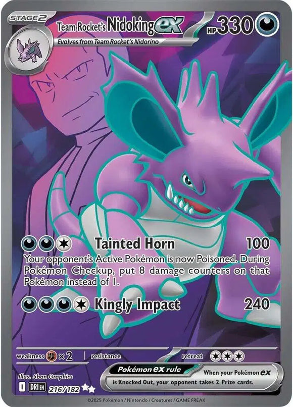 Team Rocket's Nidoking ex Pokemon • Ultra Rare • 216/182 (B)