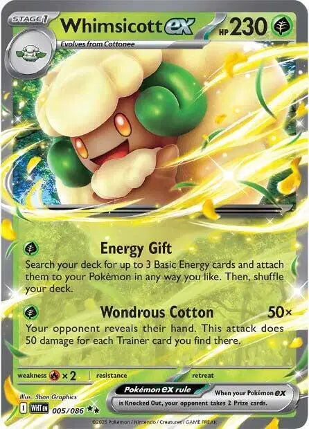 Whimsicott ex - 005/086 White Flare Ultra Rare