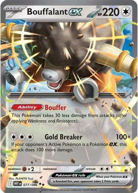 Bouffalant ex Pokemon • Double Rare • 077/086 White Flare