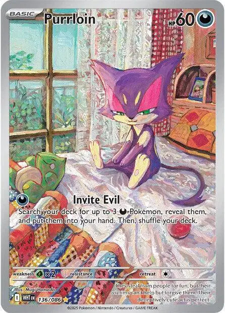 Purrloin Pokemon • Illustration Rare • 136/086 (B)