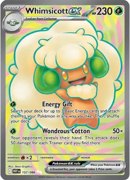 Whimsicott ex Pokemon • Ultra Rare • 157/086