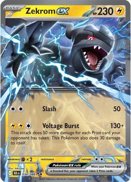 Zekrom ex Black Bolt  Double Rare  034/086