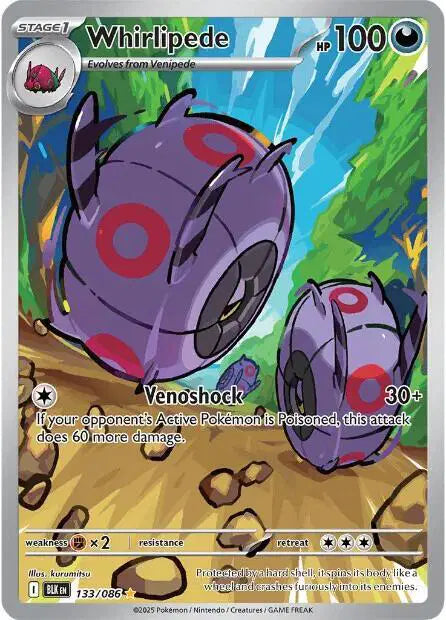 Whirlipede Pokemon • Illustration Rare • 133/086 Black Bolt