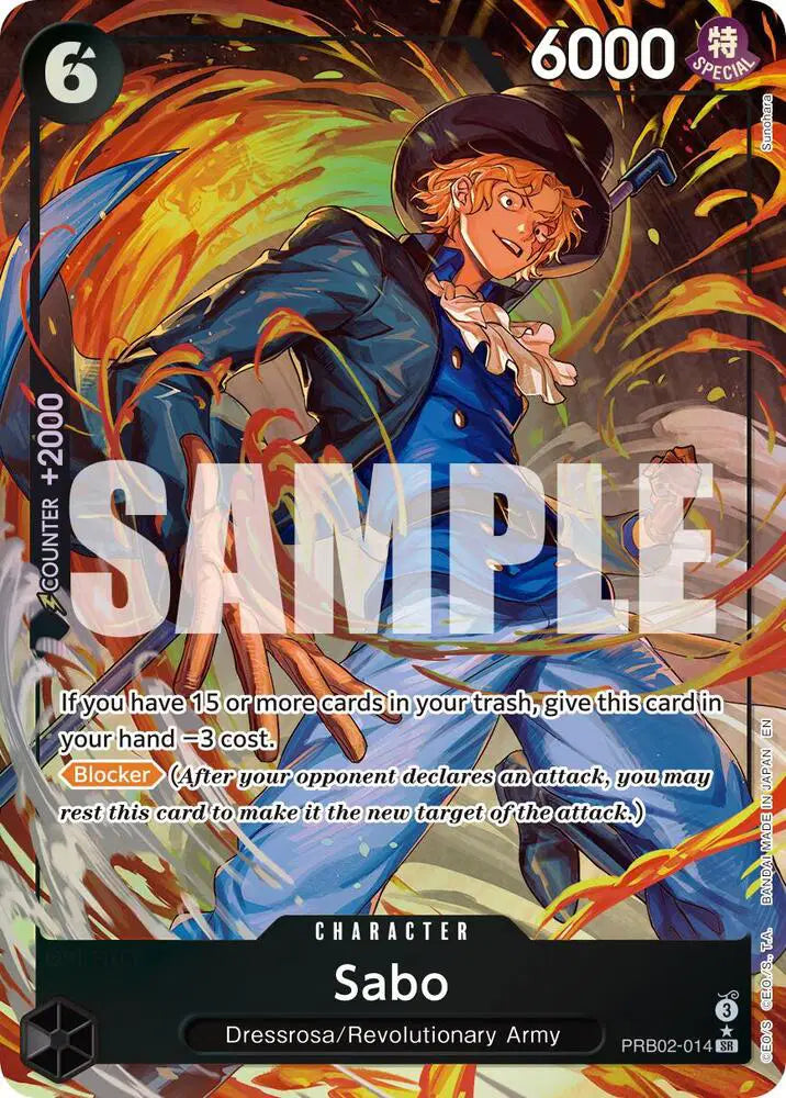 Sabo (Alternate Art) One Piece • SR • PRB02-014 Premium Booster -The Best- Vol. 2