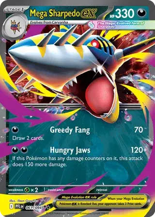 Mega Sharpedo ex Phantasmal Flames  Double Rare • 061/094 Holofoil