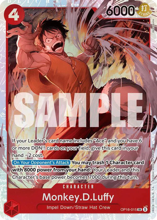 Monkey.D.Luffy The Time of Battle SR • OP16-015 Foil