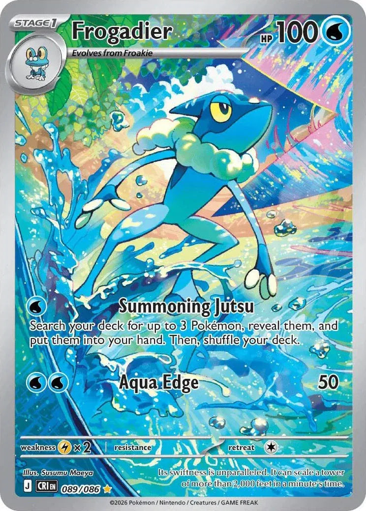 Frogadier Chaos Rising Illustration Rare • 089/086 Holofoil