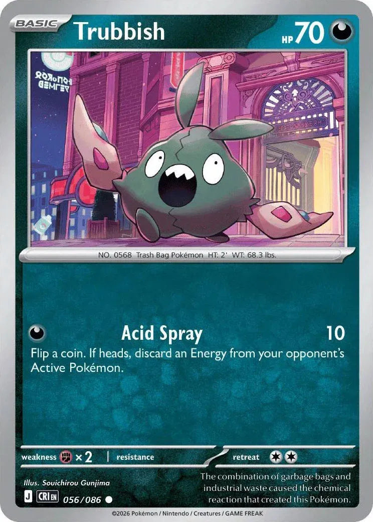 Trubbish - Reverse Holo Rare - 056/086