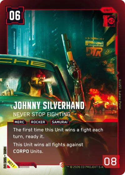 Johnny Silverhand Never Stop Fighting - Beta Epic Foil - B011
