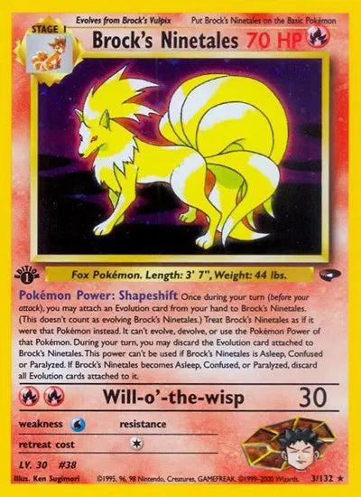 Brock's Ninetales Pokemon • Holo Rare Gym Challenge Unlimited (B)