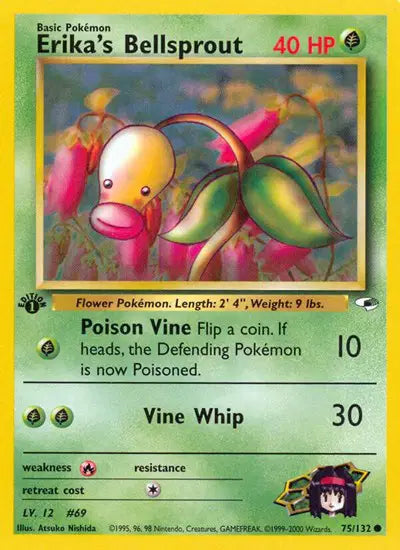 Erika's Bellsprout 75/132 1st Edition Gym Heroes Pokemon
